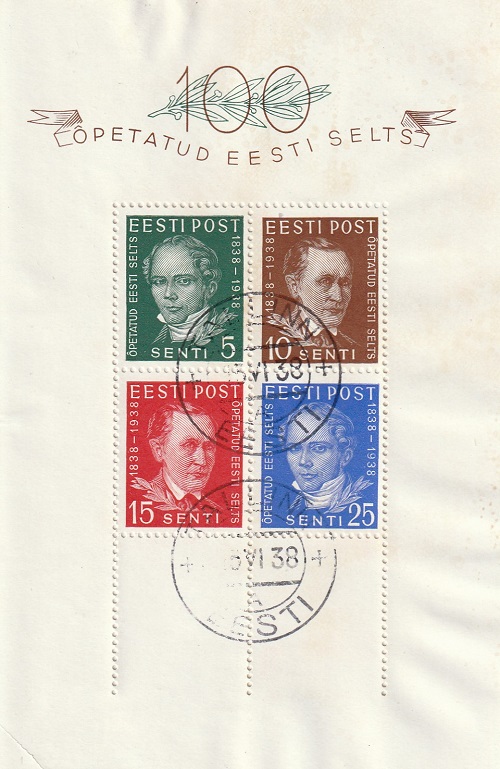 Õpetatud Selts blokk 1938