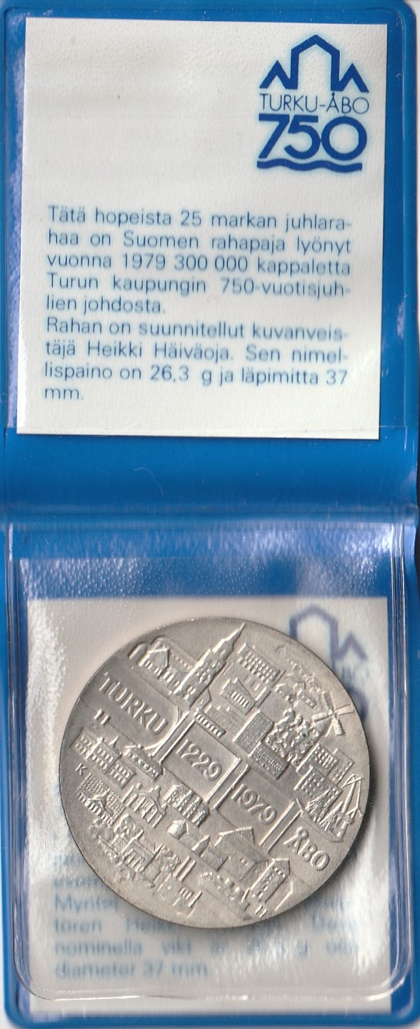 Soome hõbemünt pangapakendis