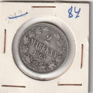 Soome hõbemünt 2 markka 1865