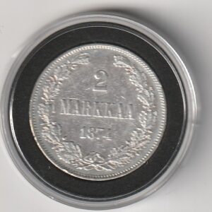 Soome hõbemünt 2 markka 1874