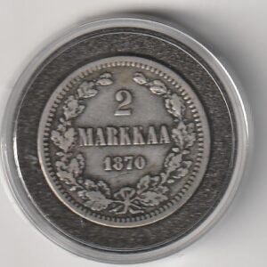 Soome hõbemünt 2 markka 1870