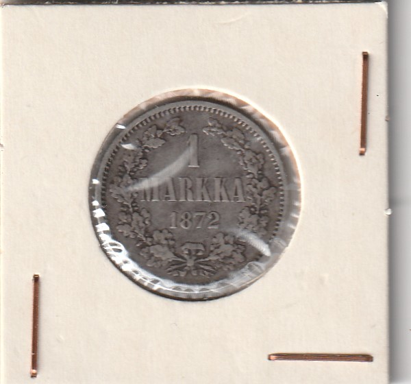 Soome hõbemünt 1 markka 1872