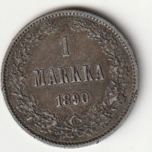 H8 Soome hõbemünt 1 markka 1890