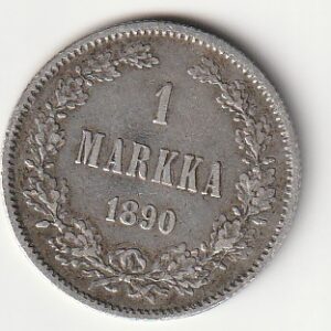 H8 Soome hõbemünt 1 markka 1890