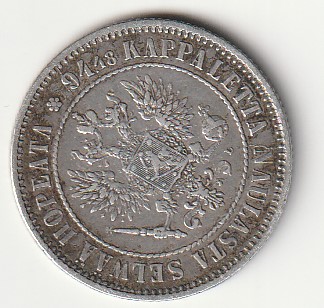 H8 Soome hõbemünt 1 markka 1890 - Image 2