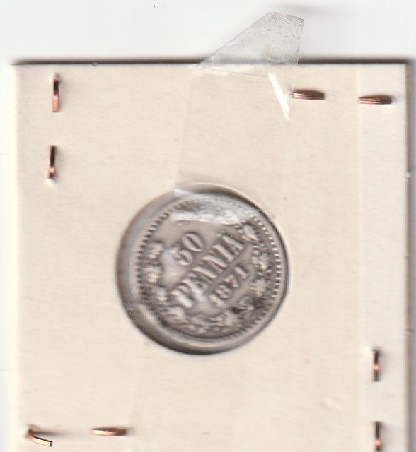 Soome hõbemünt 50 penniä 1871