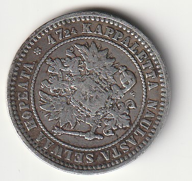 H8 Soome hõbemünt 2 markka 1870 - Image 2