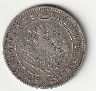 H8 Soome hõbemünt 1 markka 1892 - Image 2