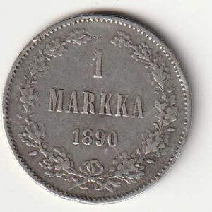 H8 Soome hõbemünt 1 markka 1890