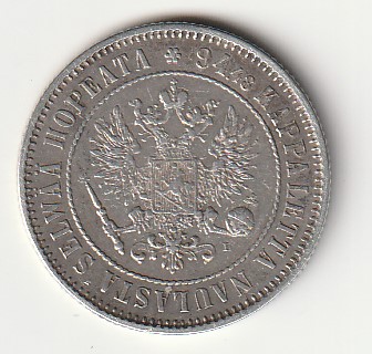 H8 Soome hõbemünt 1 markka 1890 - Image 2