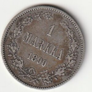 H8 Soome hõbemünt 1 markka 1890