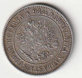 H8 Soome hõbemünt 1 markka 1892 — изображение 2