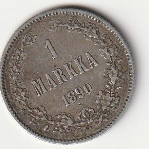 H8 Soome hõbemünt 1 markka 1890