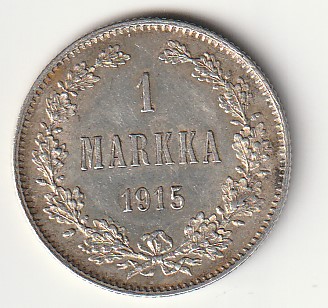 S1-2 Soome hõbemünt 1 markka 1915