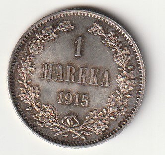 S1-2 Soome hõbemünt 1 markka 1915