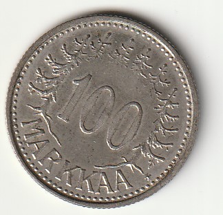 8-5 Soome hõbemünt 100 markka 1958