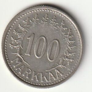 8-5 Soome hõbemünt 100 markka 1956
