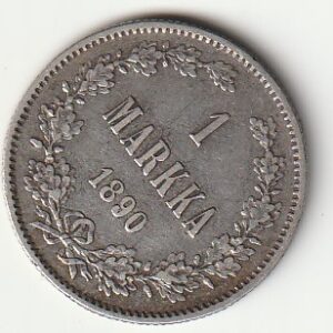 8-4 Soome hõbemünt 1 markka 1890