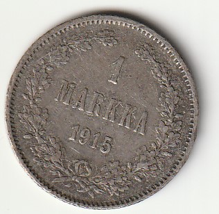 8-4 Soome hõbemünt 1 markka 1915
